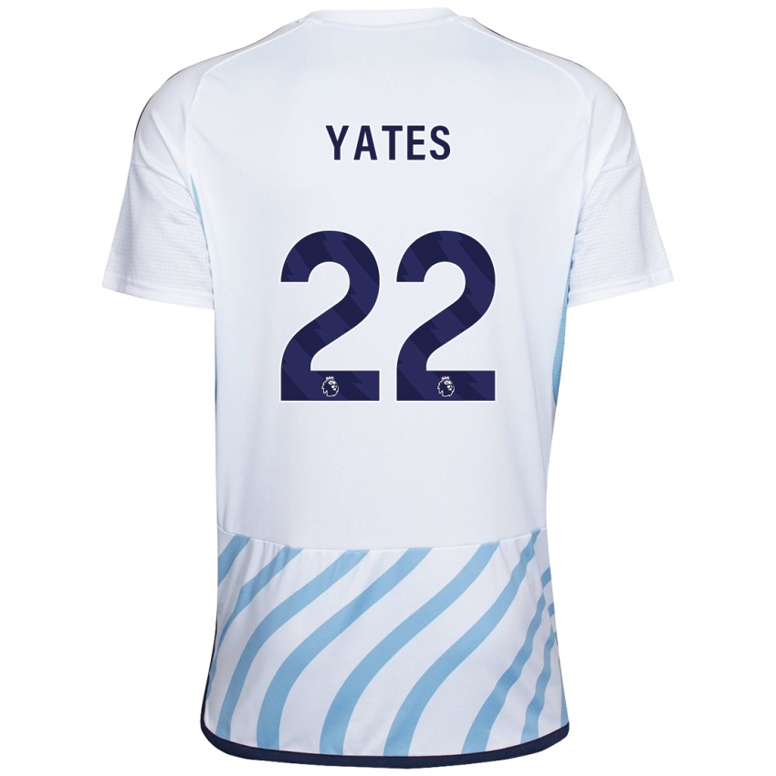 Herren Ryan Yates #22 Weiß Blau Auswärtstrikot Trikot 2023/24 T-Shirt Belgien