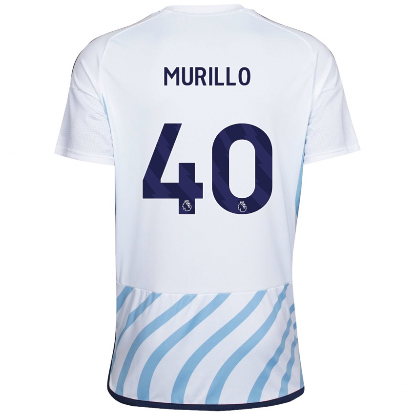 Herren Murillo #40 Weiß Blau Auswärtstrikot Trikot 2023/24 T-Shirt Belgien