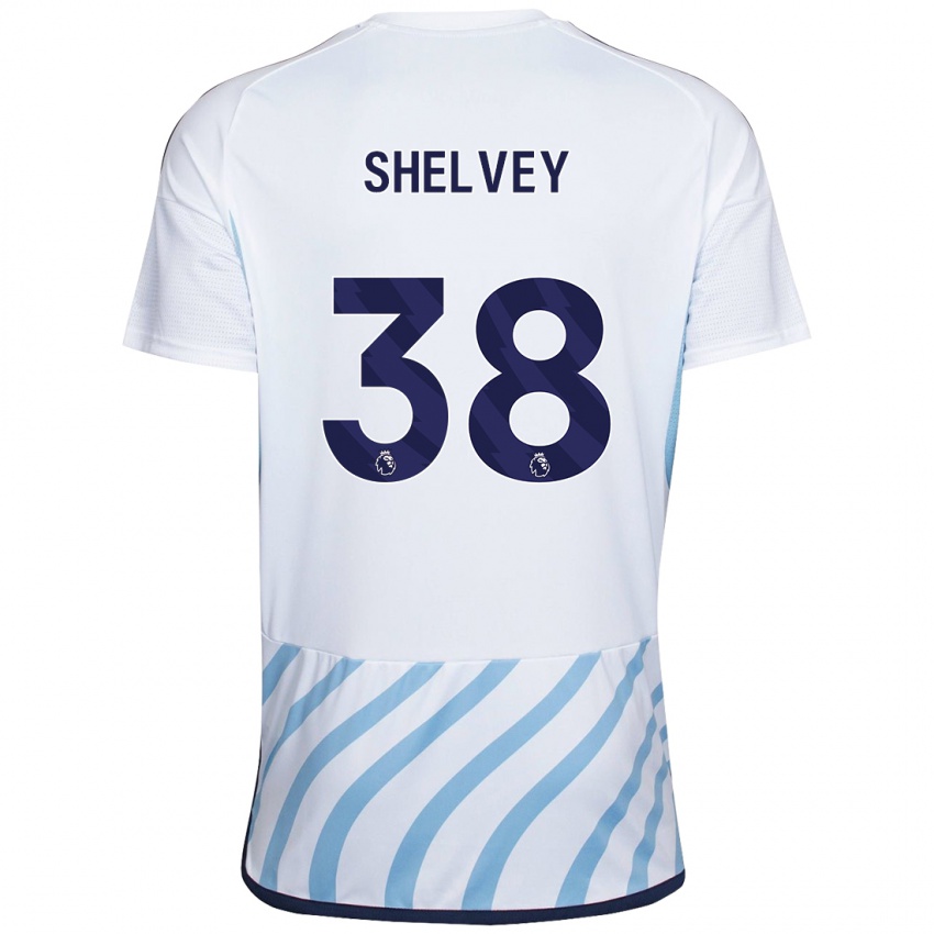 Herren George Shelvey #38 Weiß Blau Auswärtstrikot Trikot 2023/24 T-Shirt Belgien