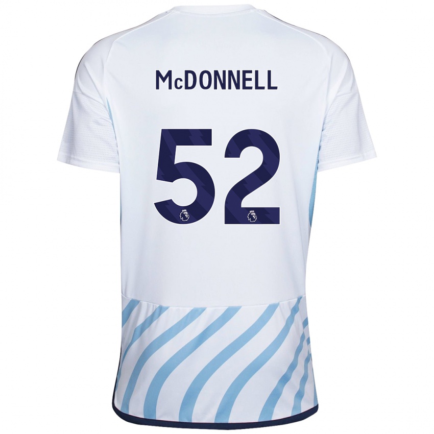 Herren Jamie Mcdonnell #52 Weiß Blau Auswärtstrikot Trikot 2023/24 T-Shirt Belgien