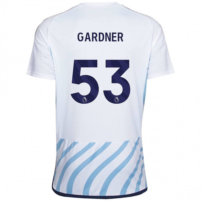 Herren Joe Gardner #53 Weiß Blau Auswärtstrikot Trikot 2023/24 T-Shirt Belgien