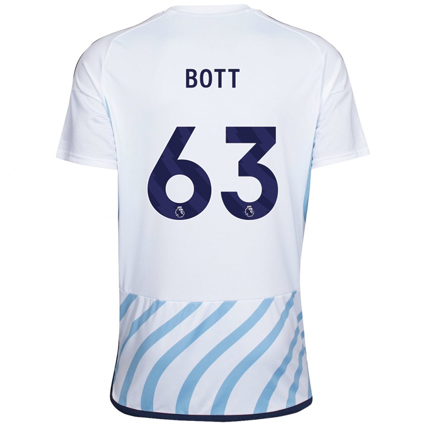 Herren Aaron Bott #63 Weiß Blau Auswärtstrikot Trikot 2023/24 T-Shirt Belgien
