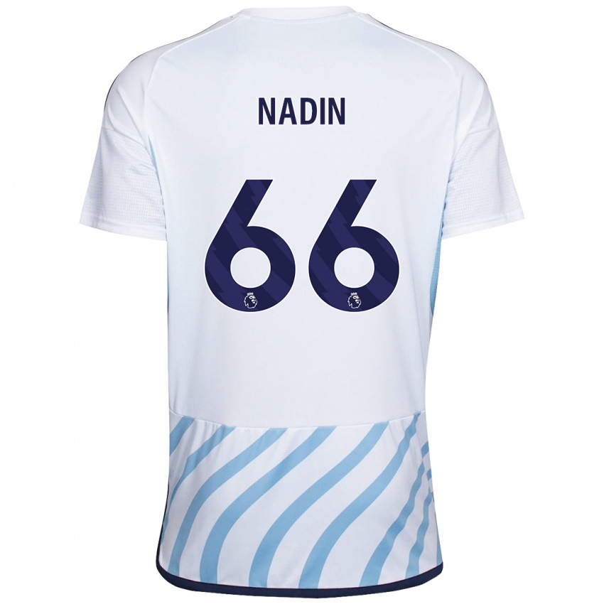 Heren Jack Nadin #66 Wit Blauw Uitshirt Uittenue 2023/24 T-Shirt België