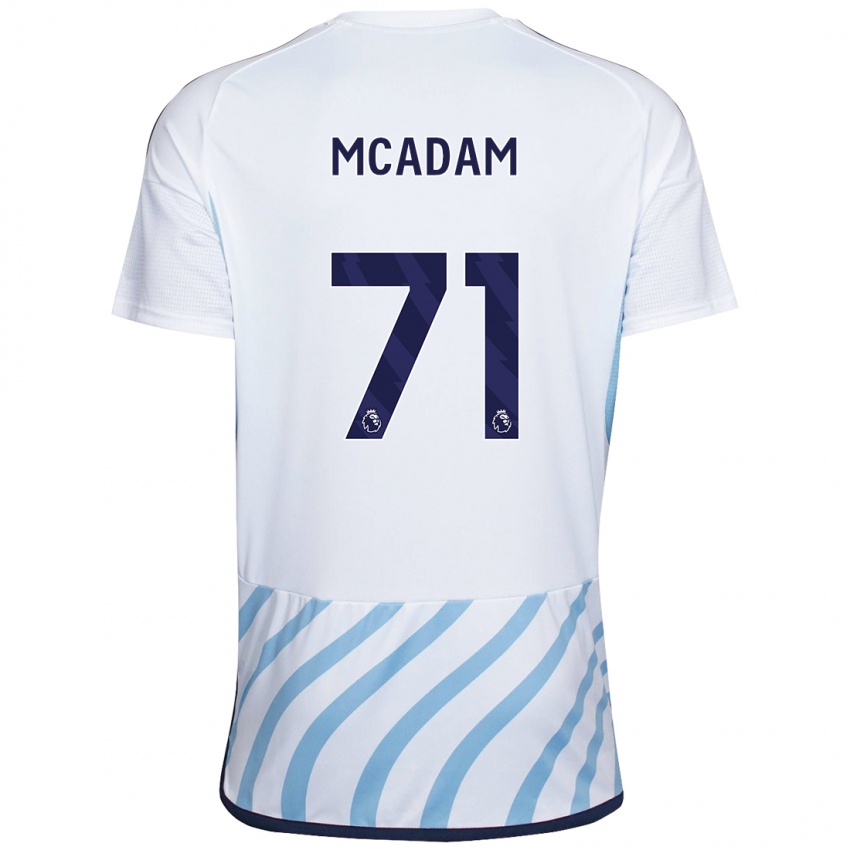 Heren Kyle Mcadam #71 Wit Blauw Uitshirt Uittenue 2023/24 T-Shirt België