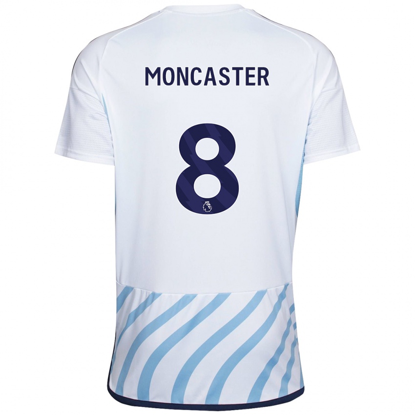 Herren Mai Moncaster #8 Weiß Blau Auswärtstrikot Trikot 2023/24 T-Shirt Belgien