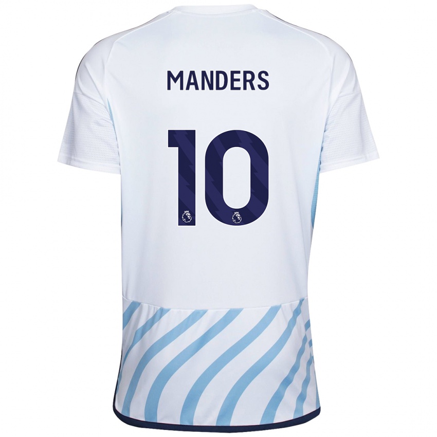 Heren Holly Manders #10 Wit Blauw Uitshirt Uittenue 2023/24 T-Shirt België