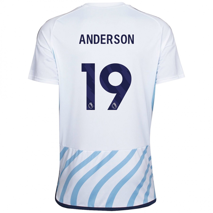 Heren Becky Anderson #19 Wit Blauw Uitshirt Uittenue 2023/24 T-Shirt België