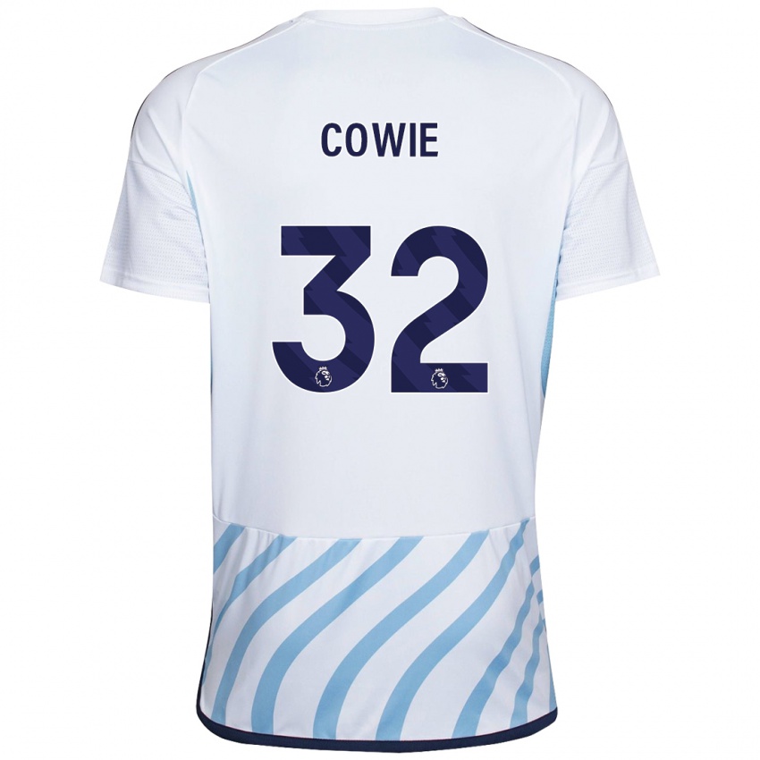 Heren Abi Cowie #32 Wit Blauw Uitshirt Uittenue 2023/24 T-Shirt België