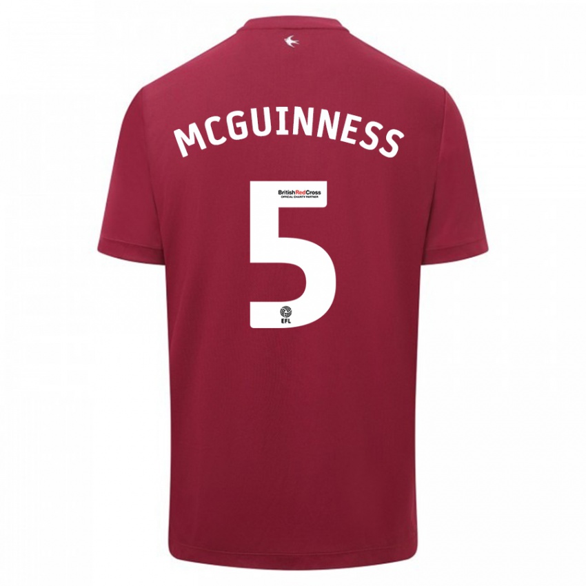 Herren Mark Mcguinness #5 Rot Auswärtstrikot Trikot 2023/24 T-Shirt Belgien