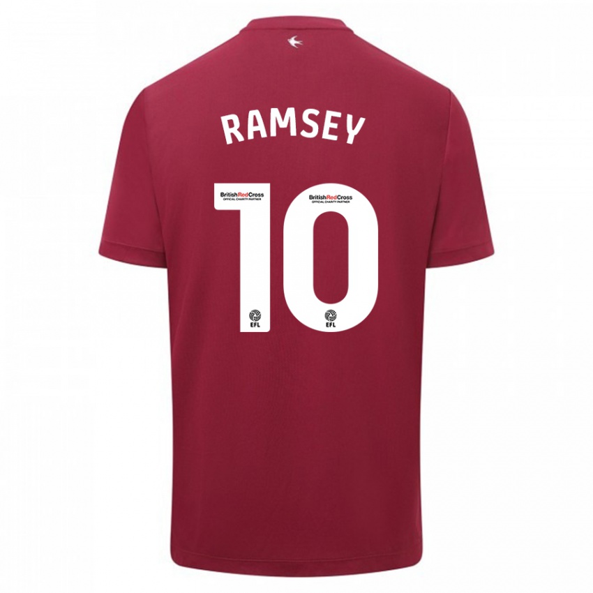 Herren Aaron Ramsey #10 Rot Auswärtstrikot Trikot 2023/24 T-Shirt Belgien