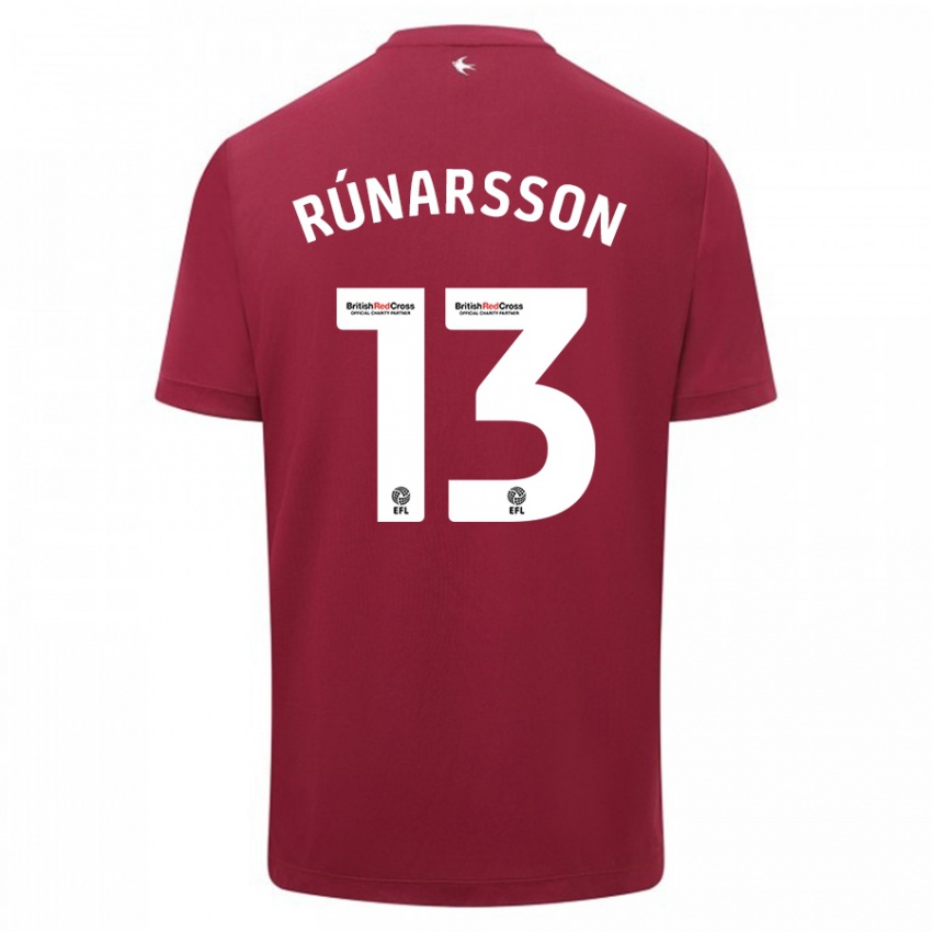 Heren Runar Alex Runarsson #13 Rood Uitshirt Uittenue 2023/24 T-Shirt België