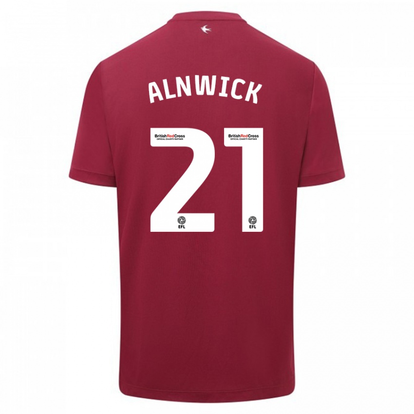 Herren Jak Alnwick #21 Rot Auswärtstrikot Trikot 2023/24 T-Shirt Belgien