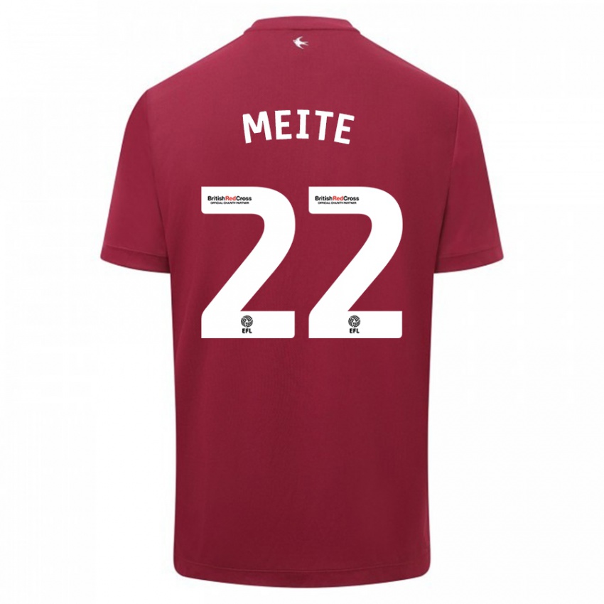 Herren Yakou Méïté #22 Rot Auswärtstrikot Trikot 2023/24 T-Shirt Belgien