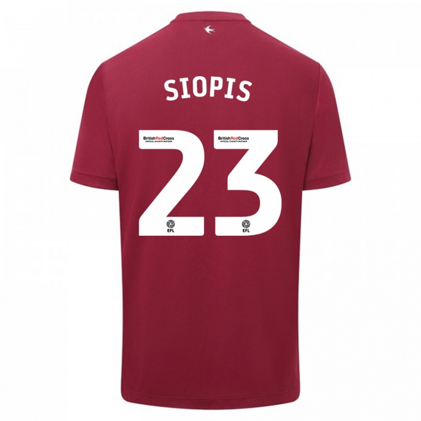 Herren Manolis Siopis #23 Rot Auswärtstrikot Trikot 2023/24 T-Shirt Belgien