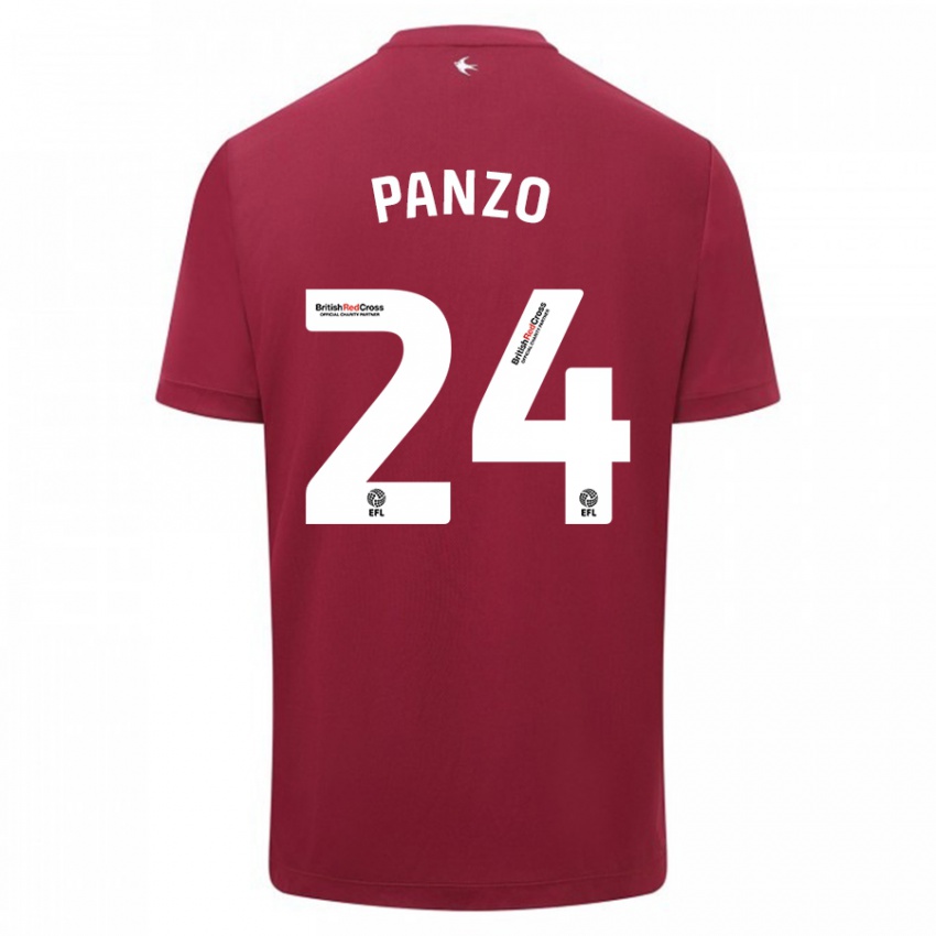 Herren Jonathan Panzo #24 Rot Auswärtstrikot Trikot 2023/24 T-Shirt Belgien