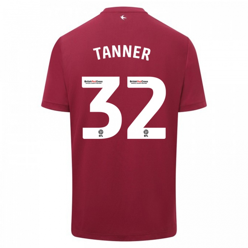 Herren Ollie Tanner #32 Rot Auswärtstrikot Trikot 2023/24 T-Shirt Belgien