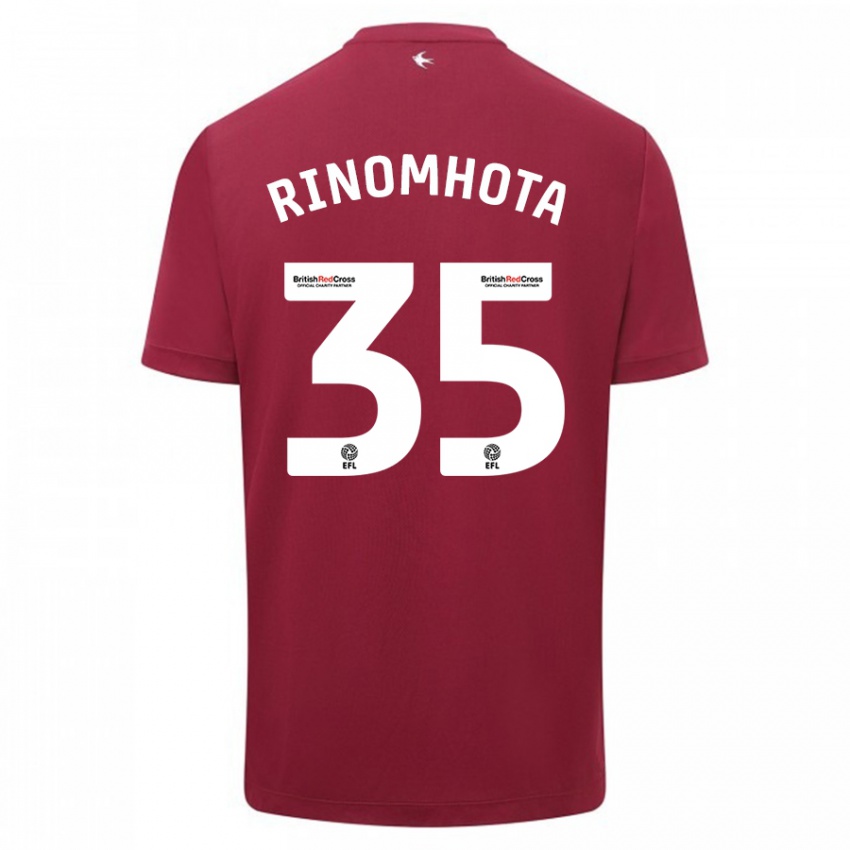 Herren Andy Rinomhota #35 Rot Auswärtstrikot Trikot 2023/24 T-Shirt Belgien