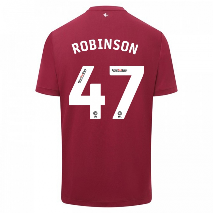 Herren Callum Robinson #47 Rot Auswärtstrikot Trikot 2023/24 T-Shirt Belgien