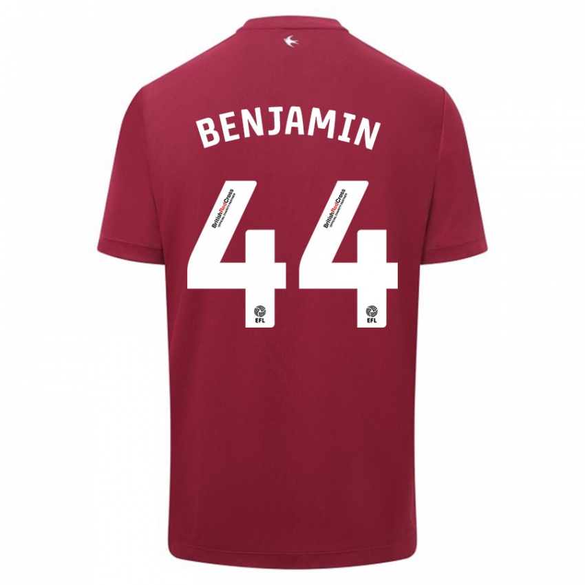 Herren Xavier Benjamin #44 Rot Auswärtstrikot Trikot 2023/24 T-Shirt Belgien