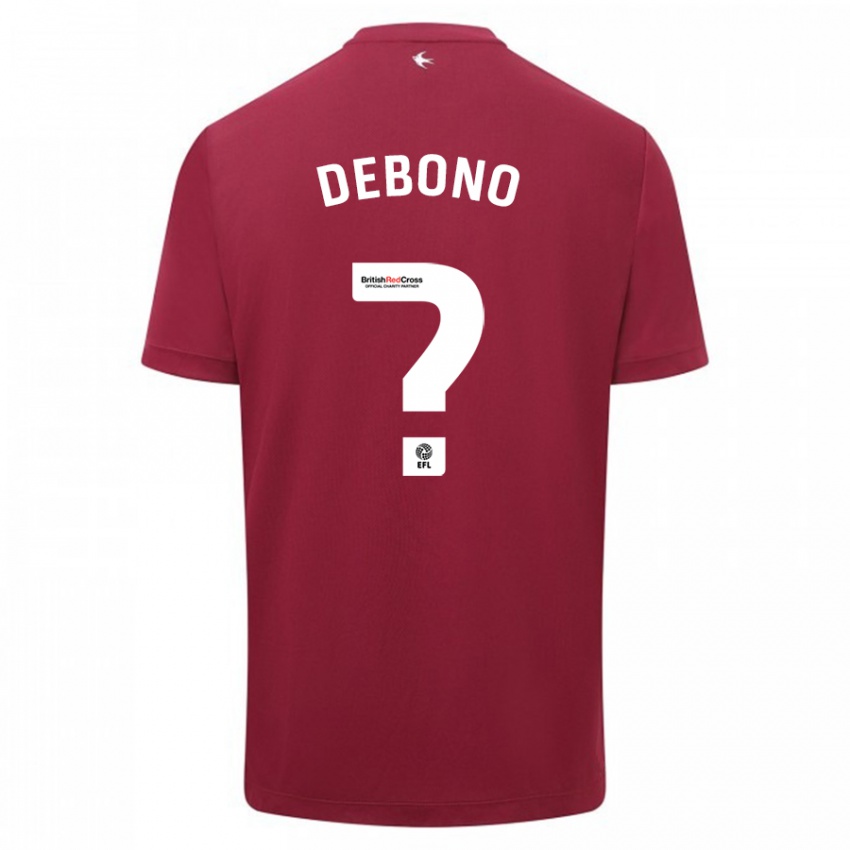 Herren Alyas Debono #0 Rot Auswärtstrikot Trikot 2023/24 T-Shirt Belgien