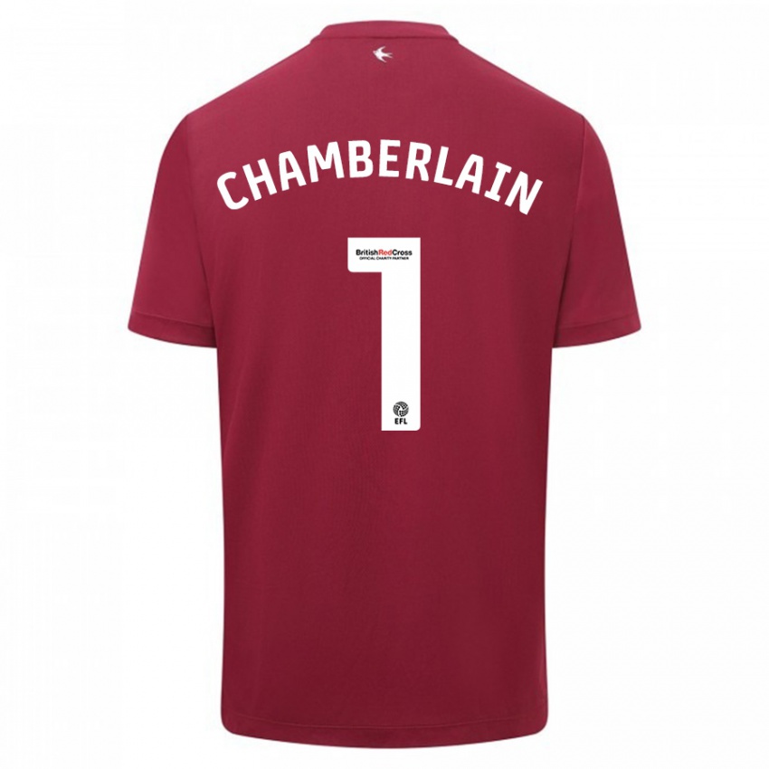 Herren Ceryn Chamberlain #1 Rot Auswärtstrikot Trikot 2023/24 T-Shirt Belgien