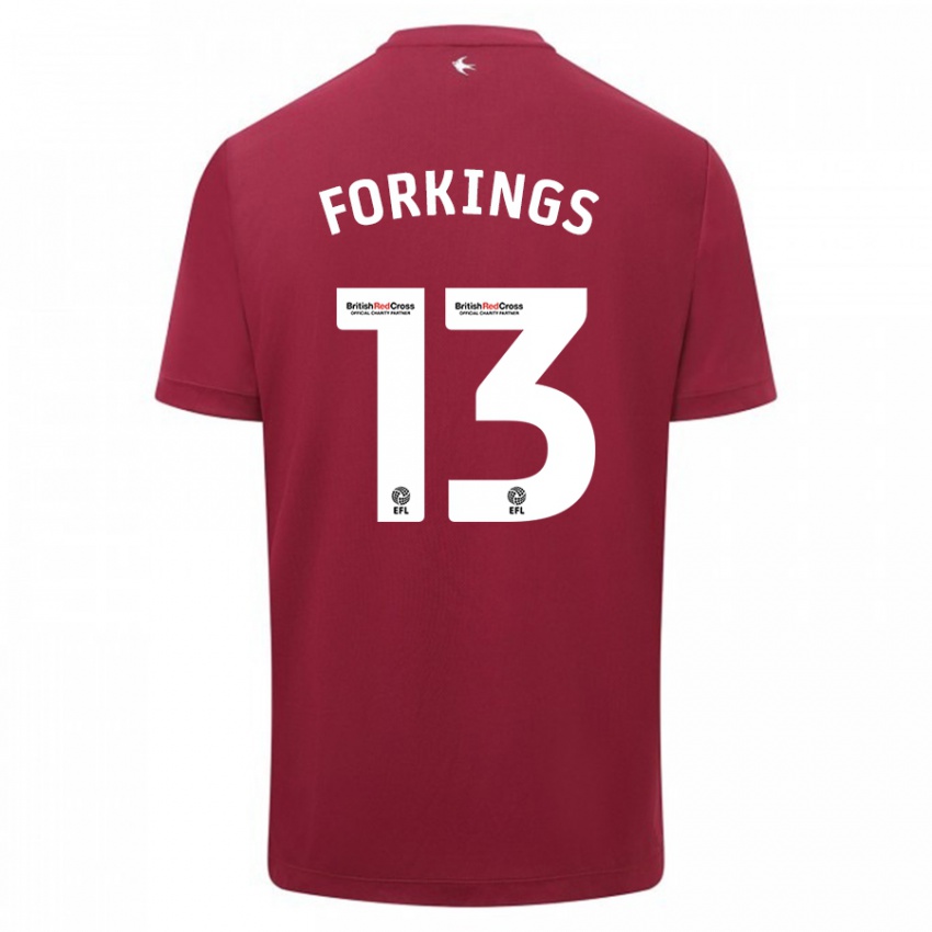 Herren Amelia Forkings #13 Rot Auswärtstrikot Trikot 2023/24 T-Shirt Belgien