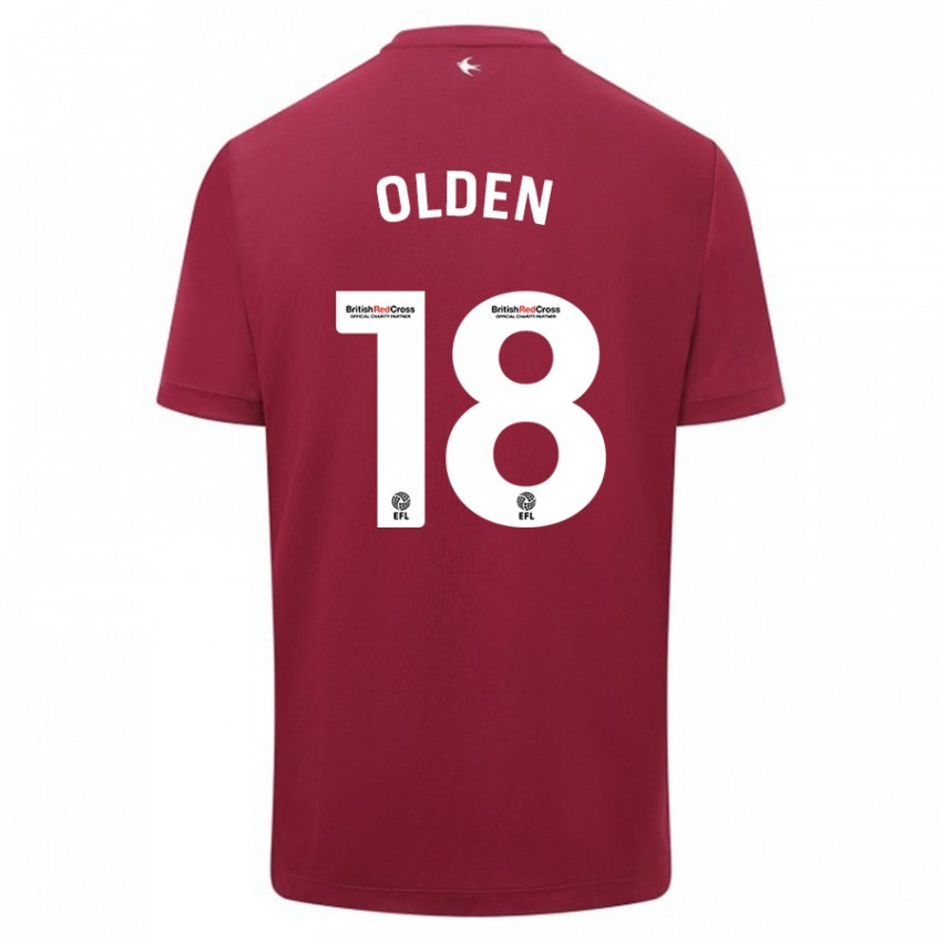 Herren Mackenzie Olden #18 Rot Auswärtstrikot Trikot 2023/24 T-Shirt Belgien