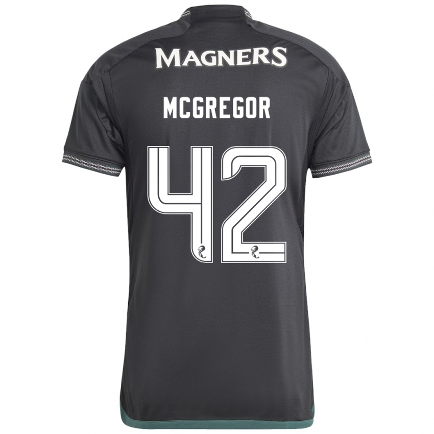 Herren Callum Mcgregor #42 Schwarz Auswärtstrikot Trikot 2023/24 T-Shirt Belgien