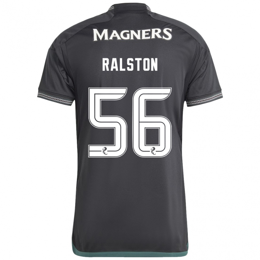 Herren Anthony Ralston #56 Schwarz Auswärtstrikot Trikot 2023/24 T-Shirt Belgien