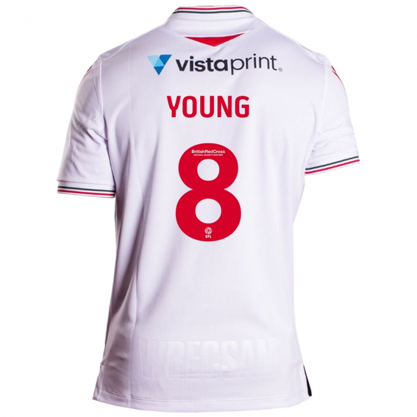 Herren Luke Young #8 Weiß Auswärtstrikot Trikot 2023/24 T-Shirt Belgien