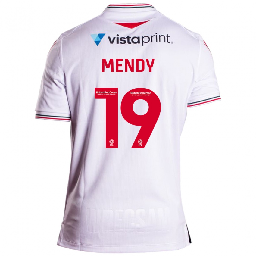 Herren Jacob Mendy #19 Weiß Auswärtstrikot Trikot 2023/24 T-Shirt Belgien