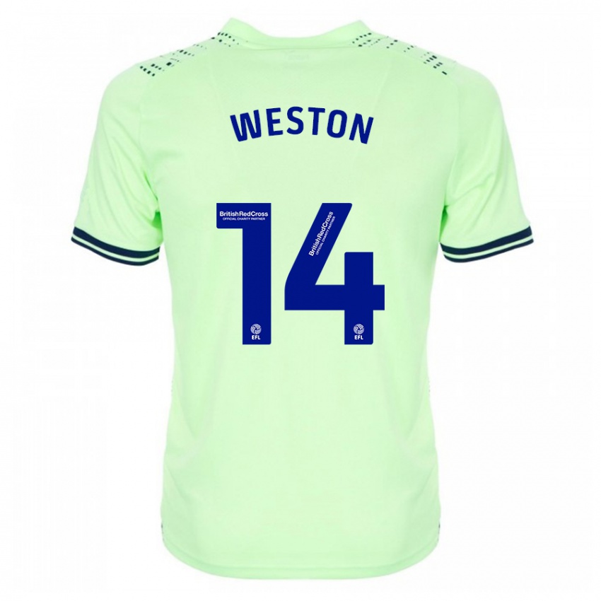 Herren Steph Weston #14 Marine Auswärtstrikot Trikot 2023/24 T-Shirt Belgien