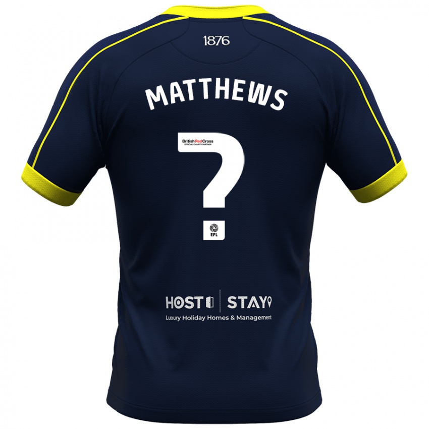 Herren Ajay Matthews #0 Marine Auswärtstrikot Trikot 2023/24 T-Shirt Belgien