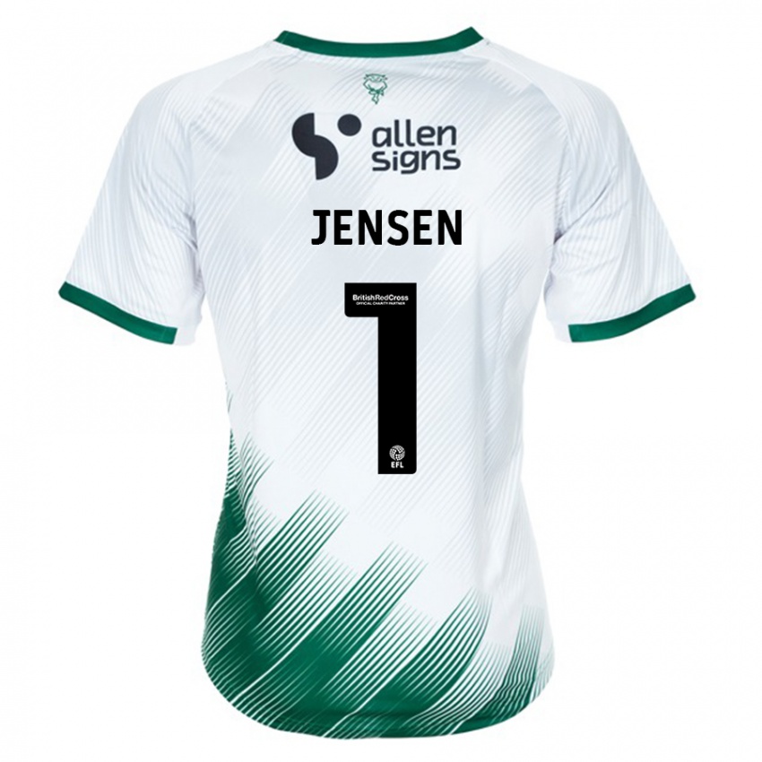 Herren Lukas Jensen #1 Weiß Auswärtstrikot Trikot 2023/24 T-Shirt Belgien