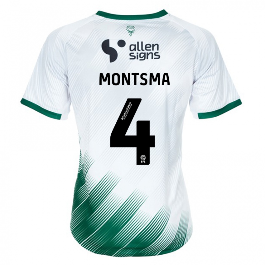 Herren Lewis Montsma #4 Weiß Auswärtstrikot Trikot 2023/24 T-Shirt Belgien