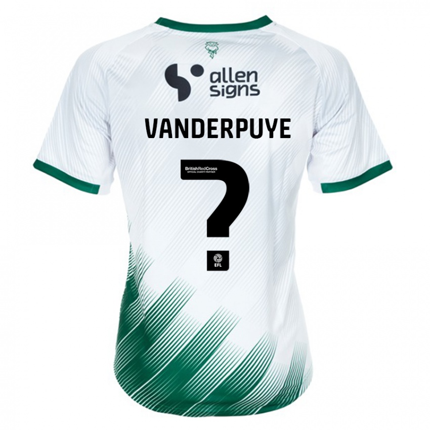 Herren Daniel Vanderpuye #0 Weiß Auswärtstrikot Trikot 2023/24 T-Shirt Belgien