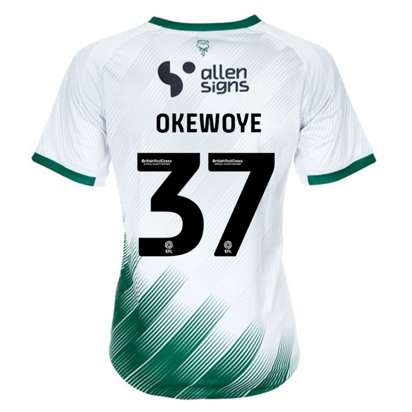 Herren Gbolahan Okewoye #37 Weiß Auswärtstrikot Trikot 2023/24 T-Shirt Belgien