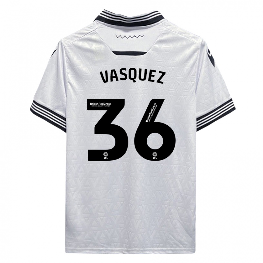 Herren Devis Vásquez #36 Weiß Auswärtstrikot Trikot 2023/24 T-Shirt Belgien