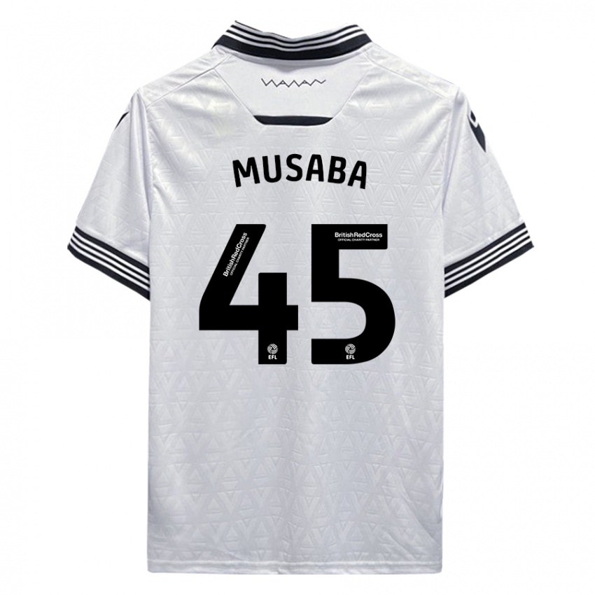 Herren Anthony Musaba #45 Weiß Auswärtstrikot Trikot 2023/24 T-Shirt Belgien