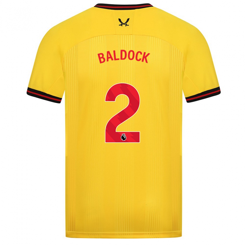 Herren George Baldock #2 Gelb Auswärtstrikot Trikot 2023/24 T-Shirt Belgien