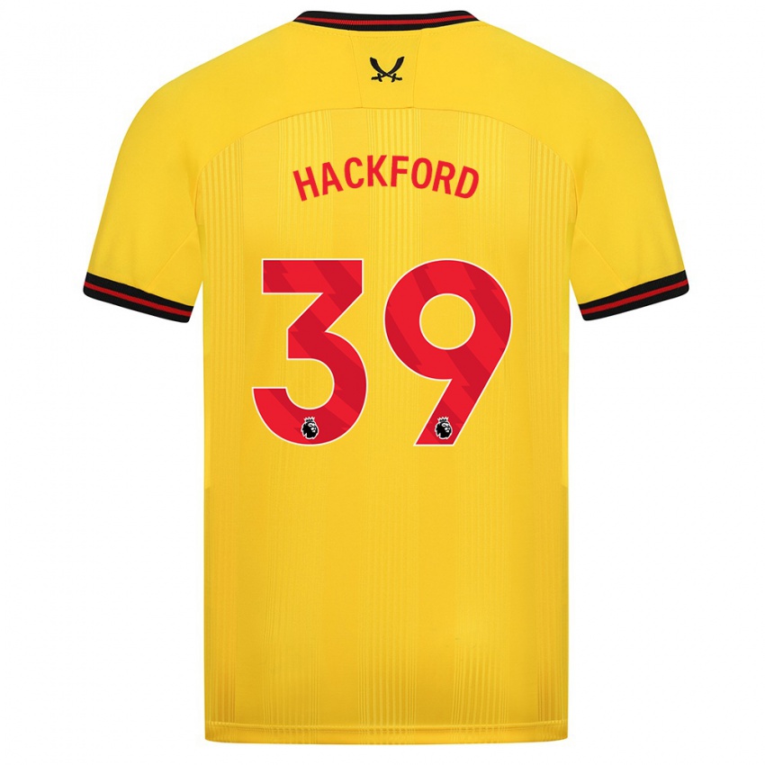 Herren Antwoine Hackford #39 Gelb Auswärtstrikot Trikot 2023/24 T-Shirt Belgien