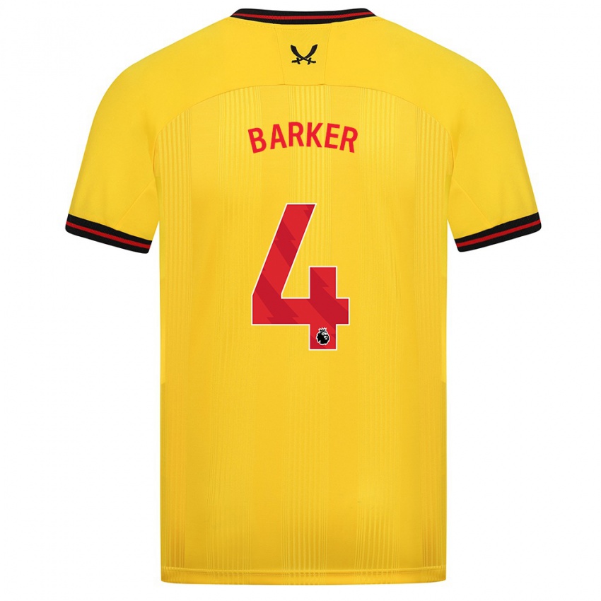 Herren Sophie Barker #4 Gelb Auswärtstrikot Trikot 2023/24 T-Shirt Belgien