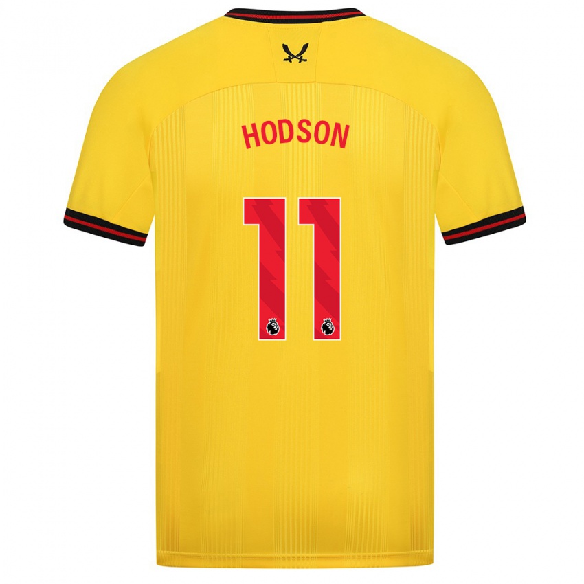 Herren Ashley Hodson #11 Gelb Auswärtstrikot Trikot 2023/24 T-Shirt Belgien