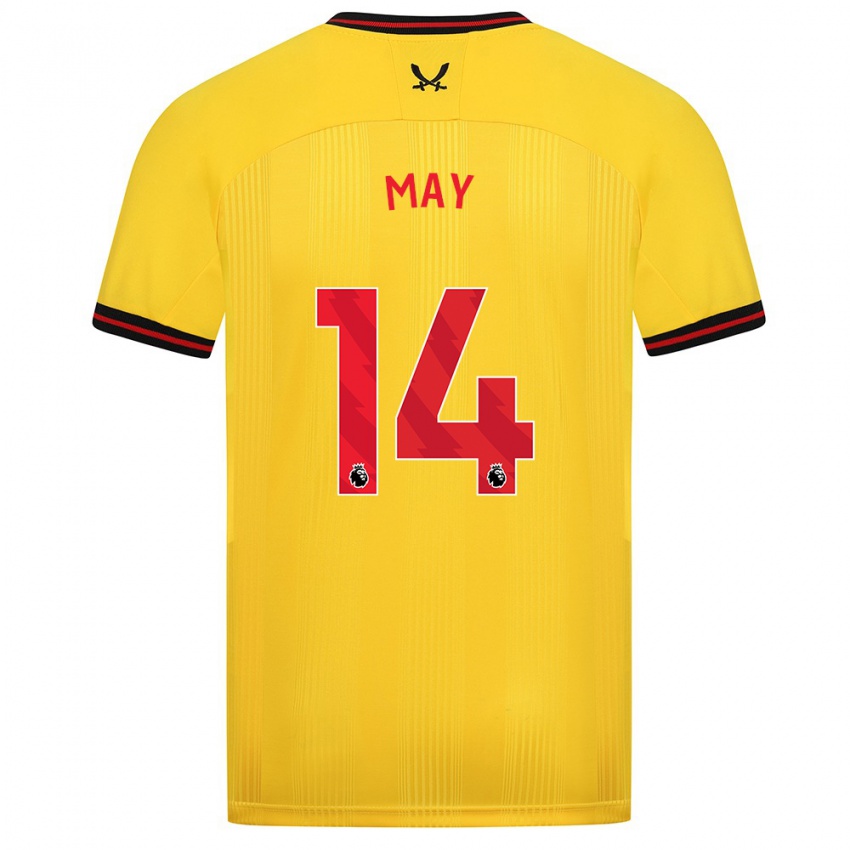 Herren Ellie May #14 Gelb Auswärtstrikot Trikot 2023/24 T-Shirt Belgien