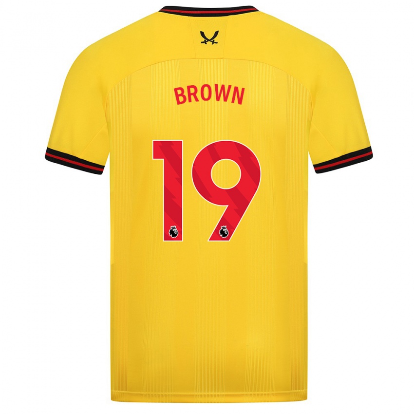 Herren Alanta Brown #19 Gelb Auswärtstrikot Trikot 2023/24 T-Shirt Belgien