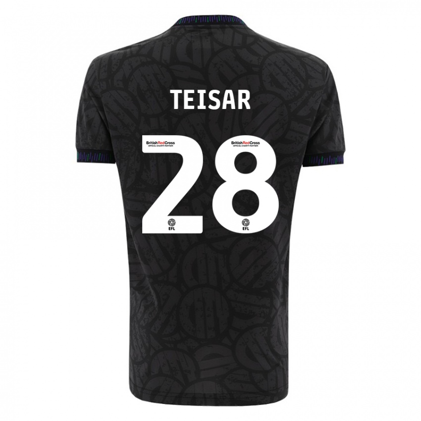 Herren Tianna Teisar #28 Schwarz Auswärtstrikot Trikot 2023/24 T-Shirt Belgien
