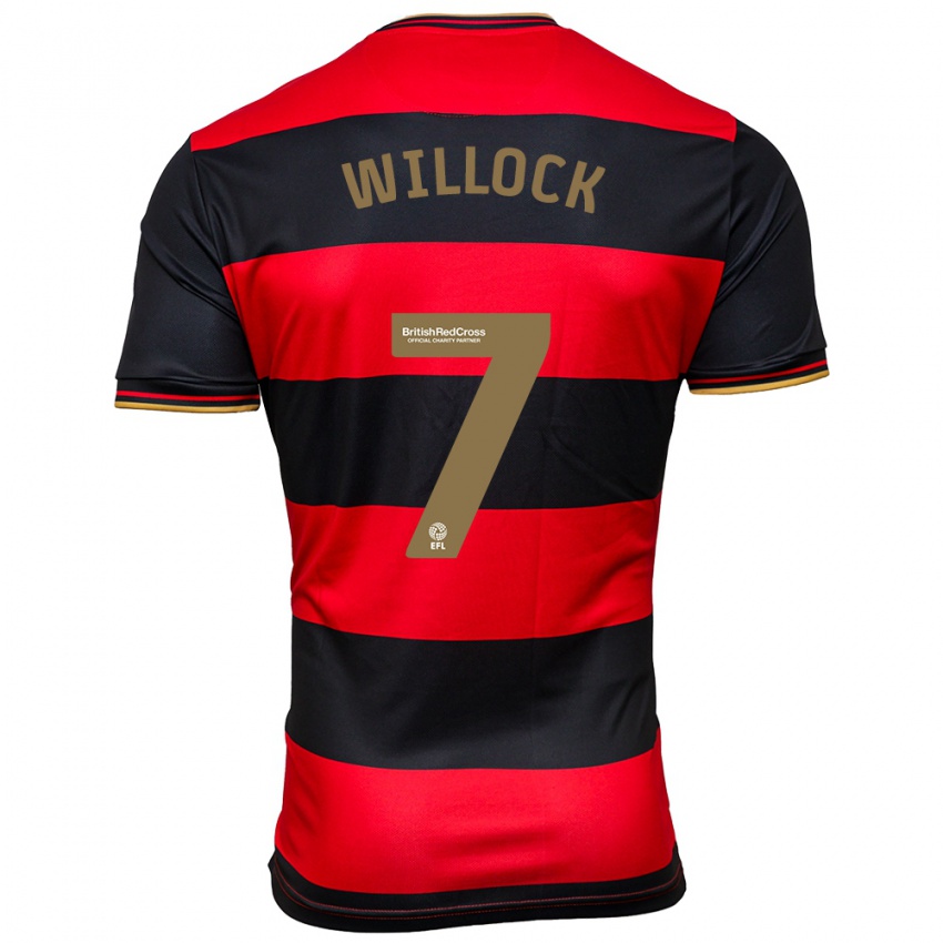 Herren Chris Willock #7 Schwarz Rot Auswärtstrikot Trikot 2023/24 T-Shirt Belgien