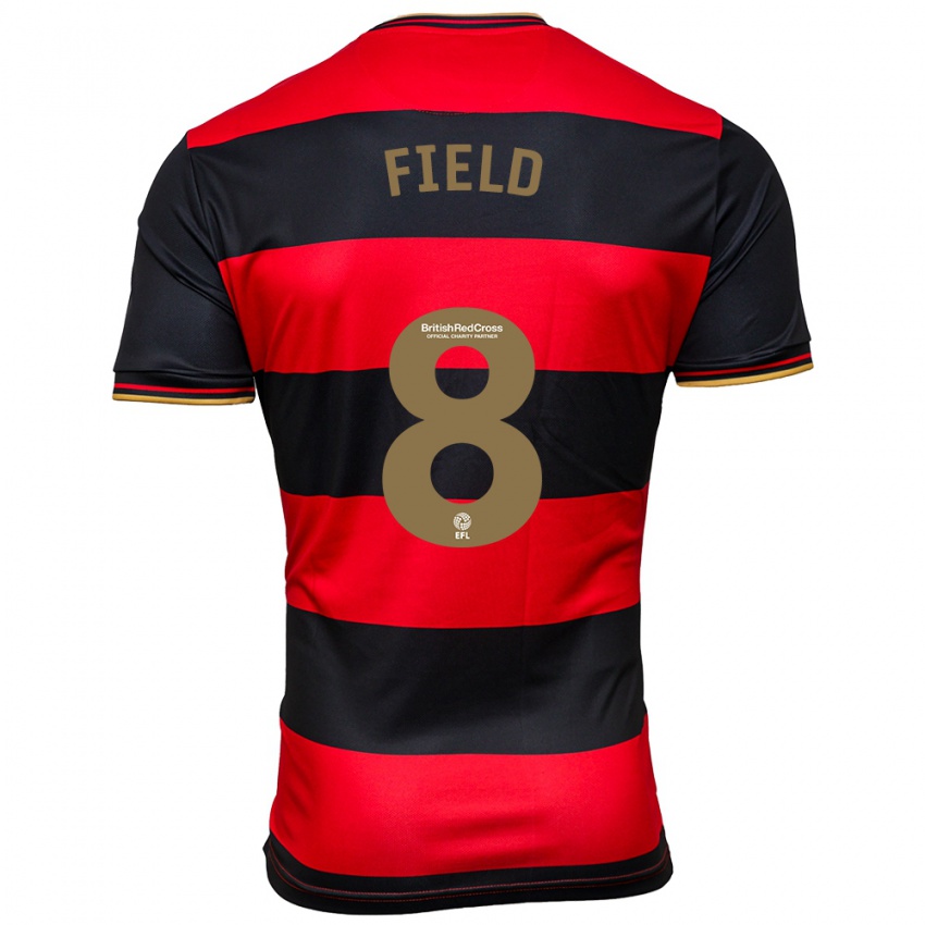 Herren Sam Field #8 Schwarz Rot Auswärtstrikot Trikot 2023/24 T-Shirt Belgien