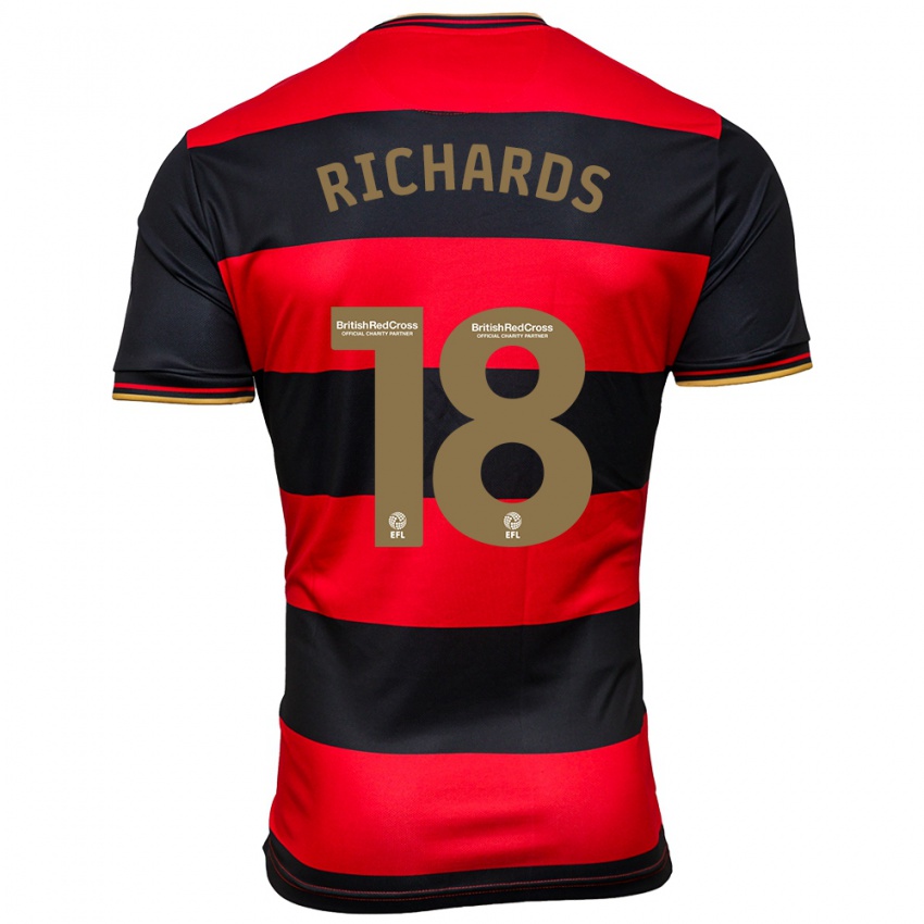 Herren Taylor Richards #18 Schwarz Rot Auswärtstrikot Trikot 2023/24 T-Shirt Belgien