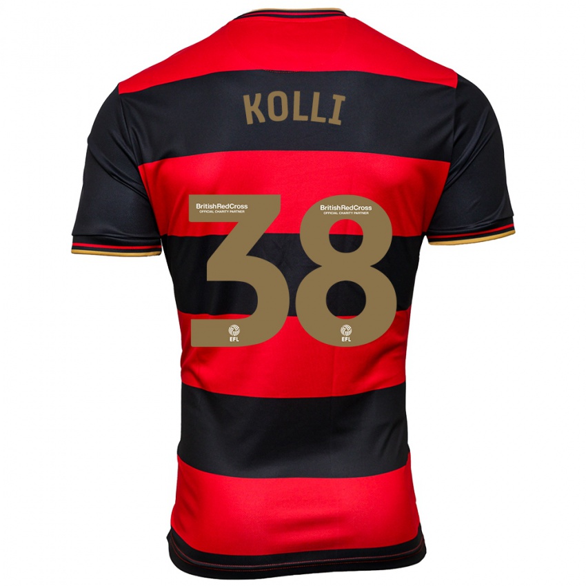 Herren Rayan Kolli #38 Schwarz Rot Auswärtstrikot Trikot 2023/24 T-Shirt Belgien